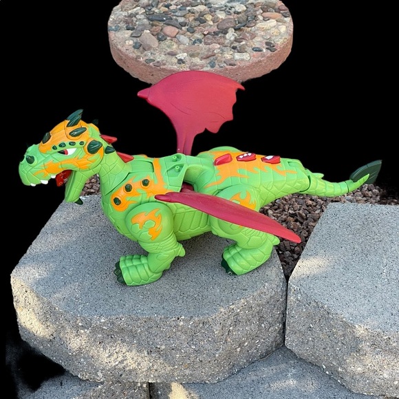 FISHER PRICE IMAGINEXT GREEN DRAGON RED WINGS - Picture 12 of 15